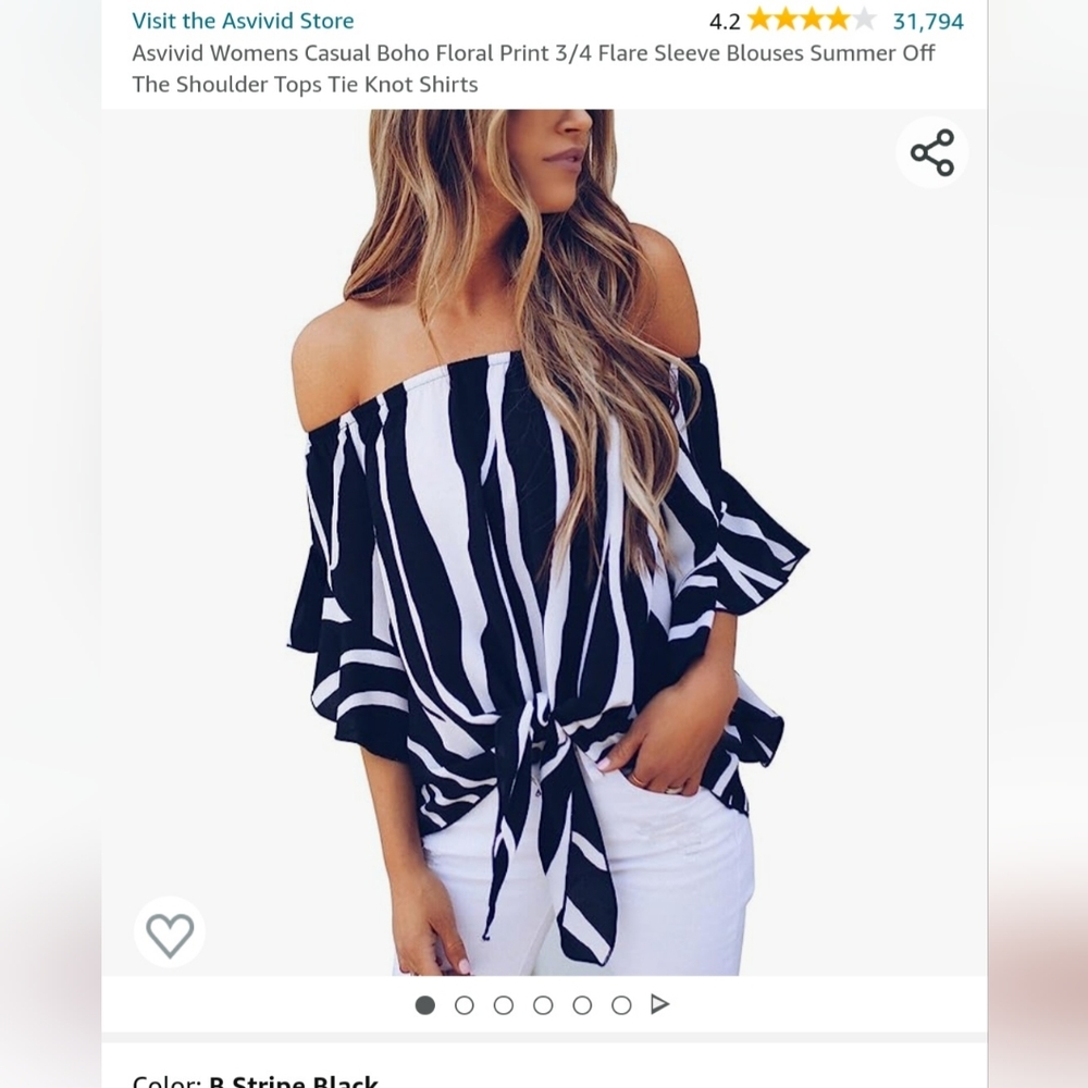 Stripped off the shoulder blouse